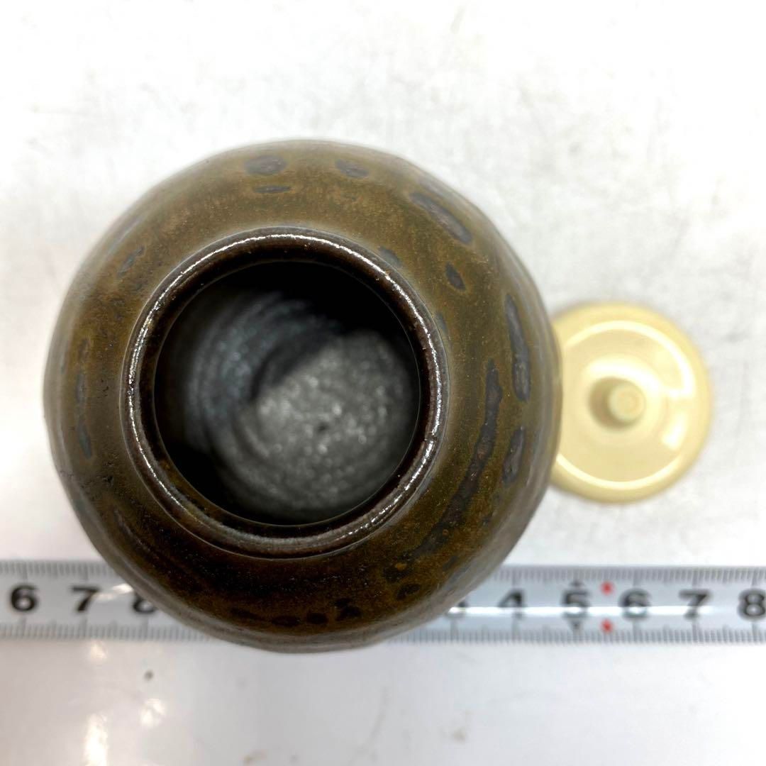 丹波焼 尾中信水 市野信水 茶入 共箱 直径5.5㎝ 東山6-0116①