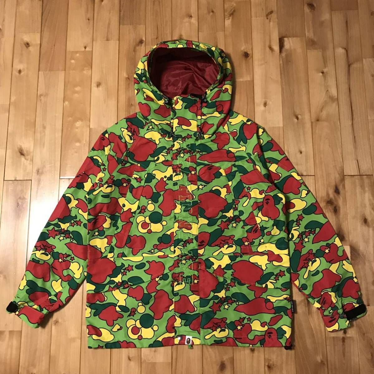 APE BAPE KAWS サイケカモ STA CAMO 迷彩 パーカー L APE BAPE KAWS サイケカモSTA CAMO 迷彩パーカーL