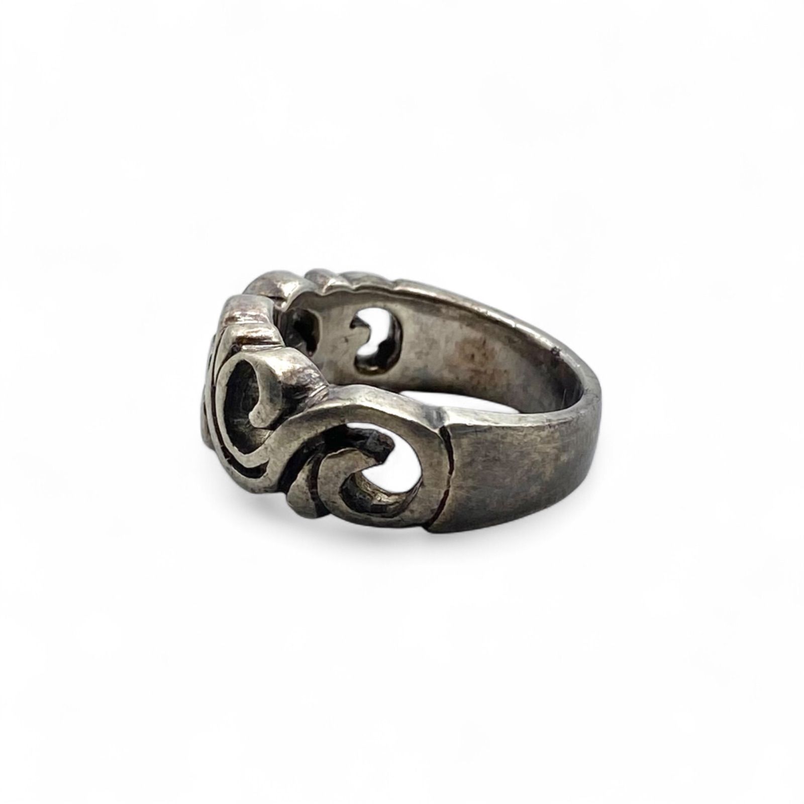 渦を巻く流線】アートピース Silver 925 刻印 80s Vintage Ring 