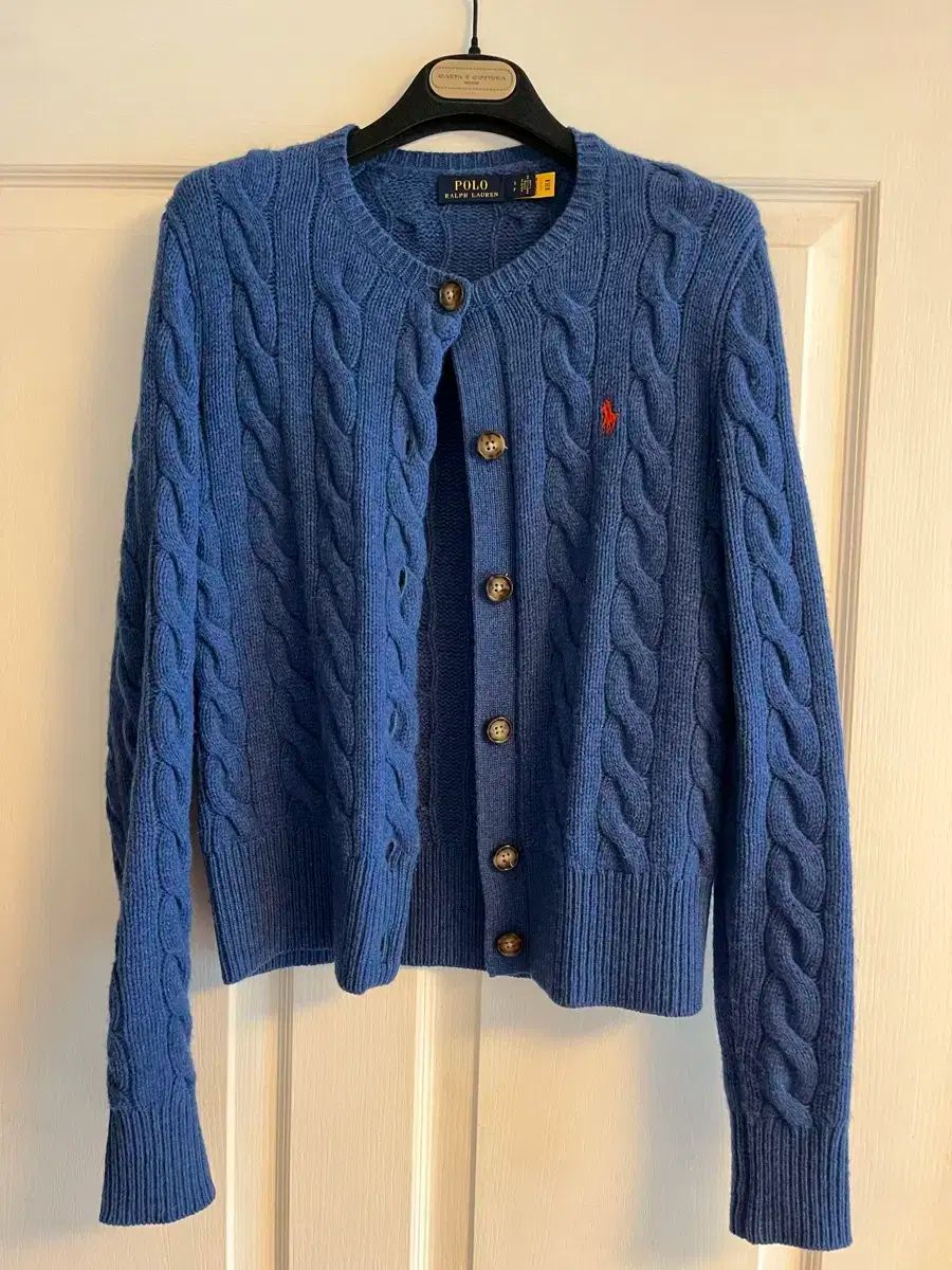 ポロ Ralph Lauren ラルフローレン ケーブル ニット カーディガン 青