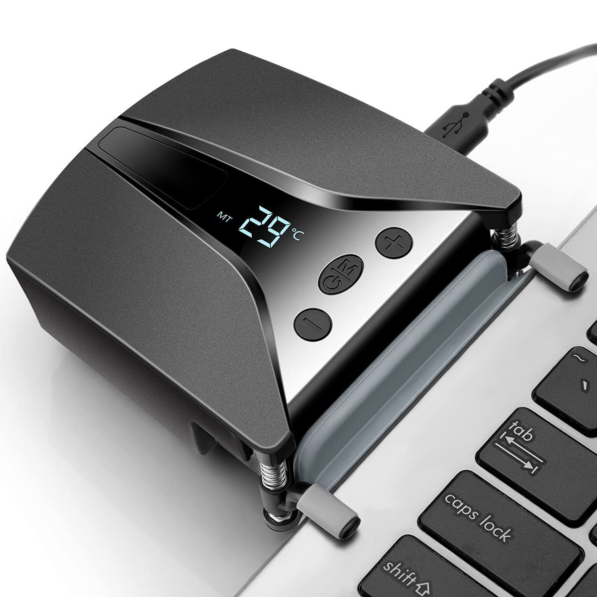 【数量限定】USB給電式 ファンスピード調整ができ 手動/自動モード 温度が表示され ノートパソコン熱対策 静音 コンパクトサイズ スイッチの冷却 pcクーラーファン pc/switchに適用 Switch冷却フ
