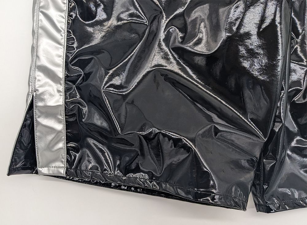 ツヤツヤ♪【黒/シルバー☆エナメル生地のボクシングトランクス