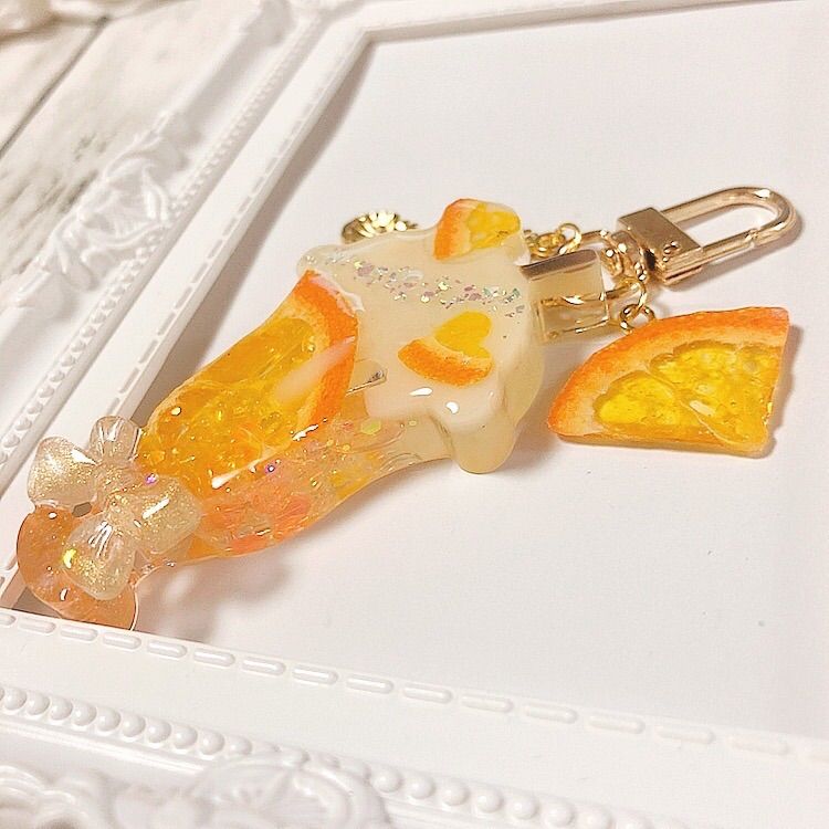 cafeオレンジソーダ◇シェイカーキーホルダー フェイクスイーツ
