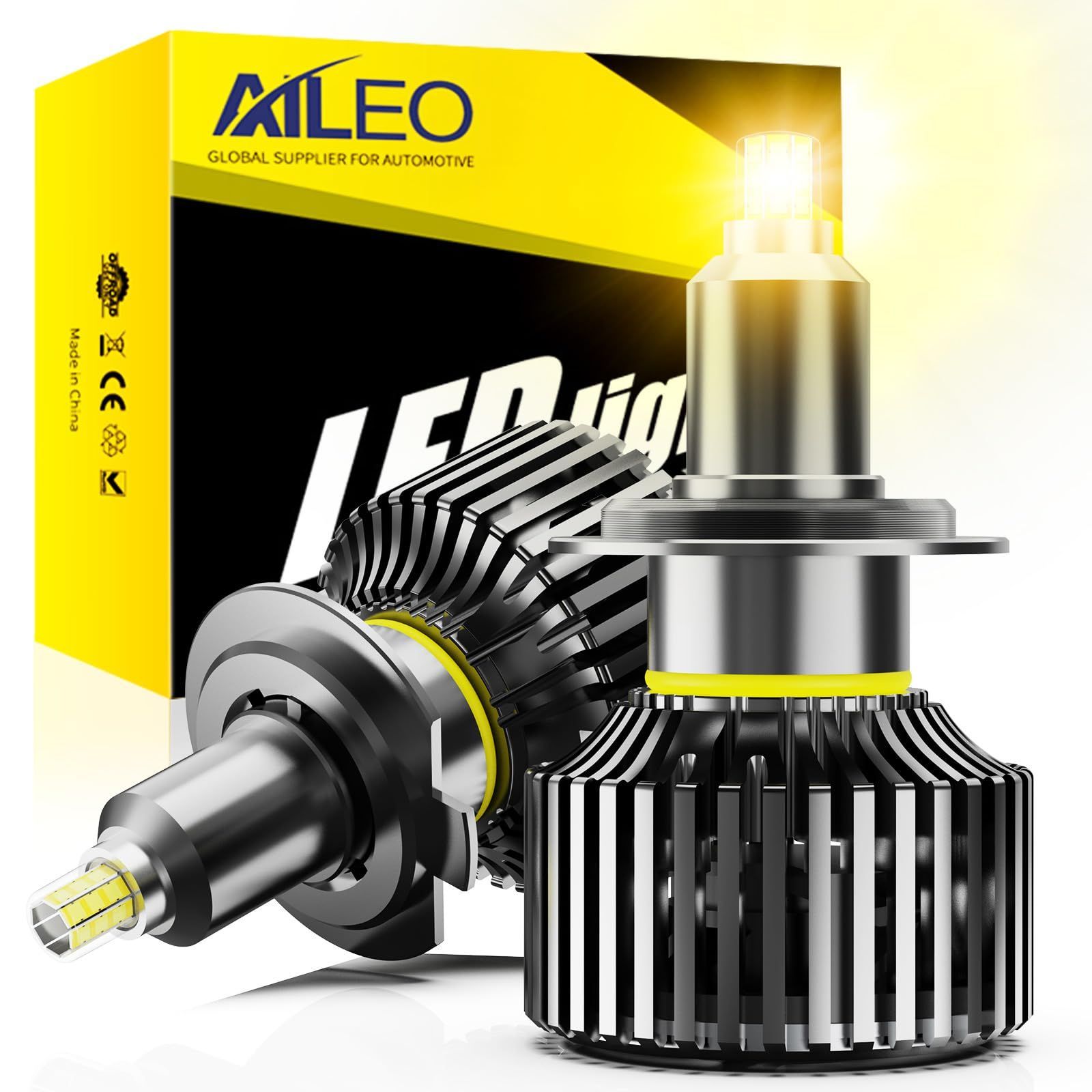 新品 AILEO H7 LEDヘッドライト 車用バルブ 新車検対応 爆光 16000LM高輝度 80W/ペア 360°無死角照明 4300K 2個セット 60000時間使用寿命 高効率放熱性 h7 プロジェクタ用バルブ