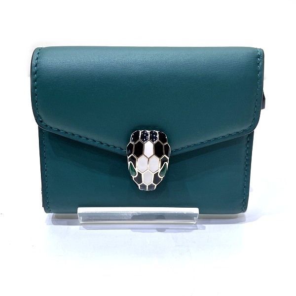 ブルガリ セルペンティ フォーエバー グリーンスネークヘッド 3つ折り財布 レディース