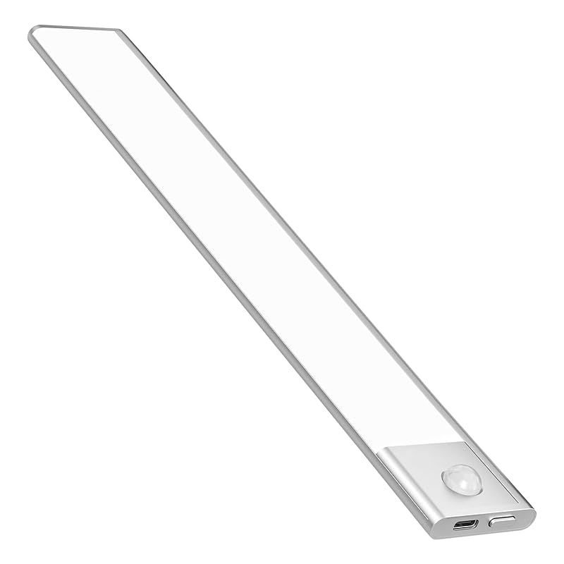 人感センサーライト 室内 充電式 LED バー ライト 足元灯 23cm 昼白色 超薄型設計 手元灯 マグネット LEDライト 配線工事不要 省エネ 長寿命 高感度 高輝度 部屋 玄関 廊下 階段 キッチン 棚 1