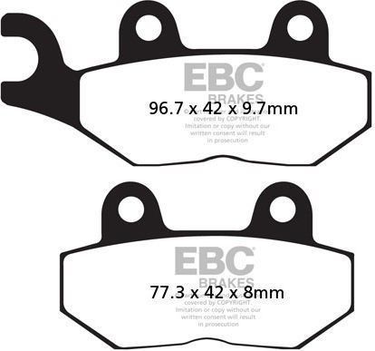 EBCブレーキ UK製 セミ-シンタリング Vパッド リア左側用 | FA214/2V