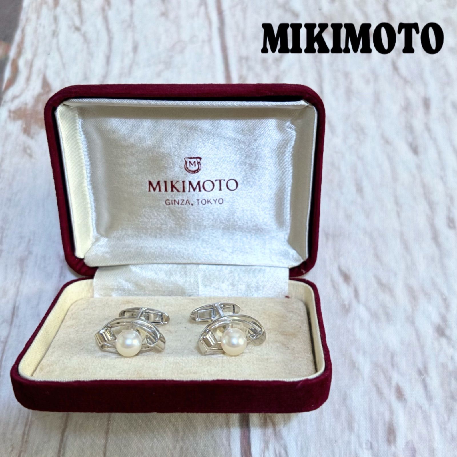 未使用に近い】MIKIMOTO ミキモト カフリンクス カフスボタン シルバー 