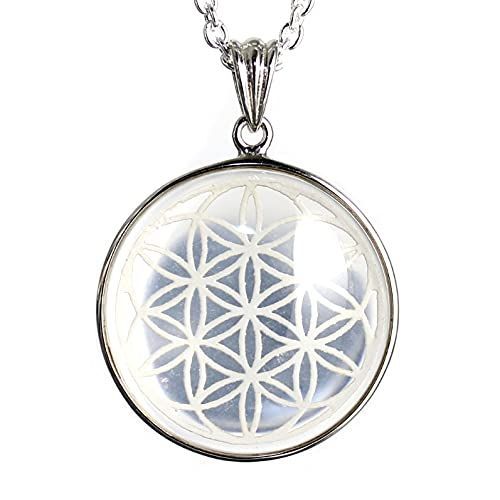 フラワーオブライフ flower of life 神 生命の花 水晶 クリスタル ペンダントトップ シルバー９２５