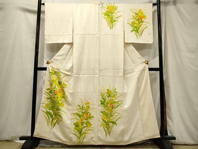 平和屋着物○訪問着 立波草花筏文 暈し染め 金彩 鬼しぼ