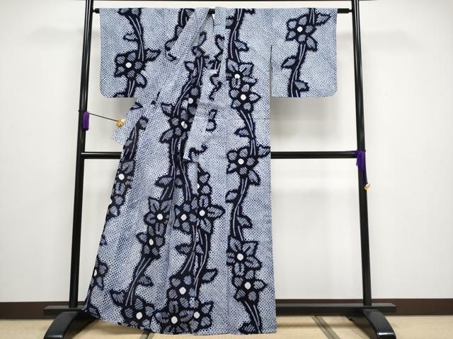 平和屋着物 上 夏物 浴衣 有松鳴海絞り 枝花文 綿 CYAA3255s5