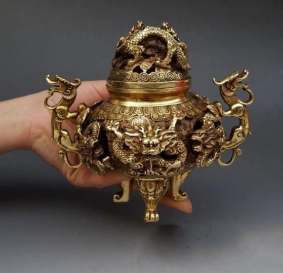 人気推薦 |香炉|竜|銅器|銅製品|置物|装飾品|工芸品