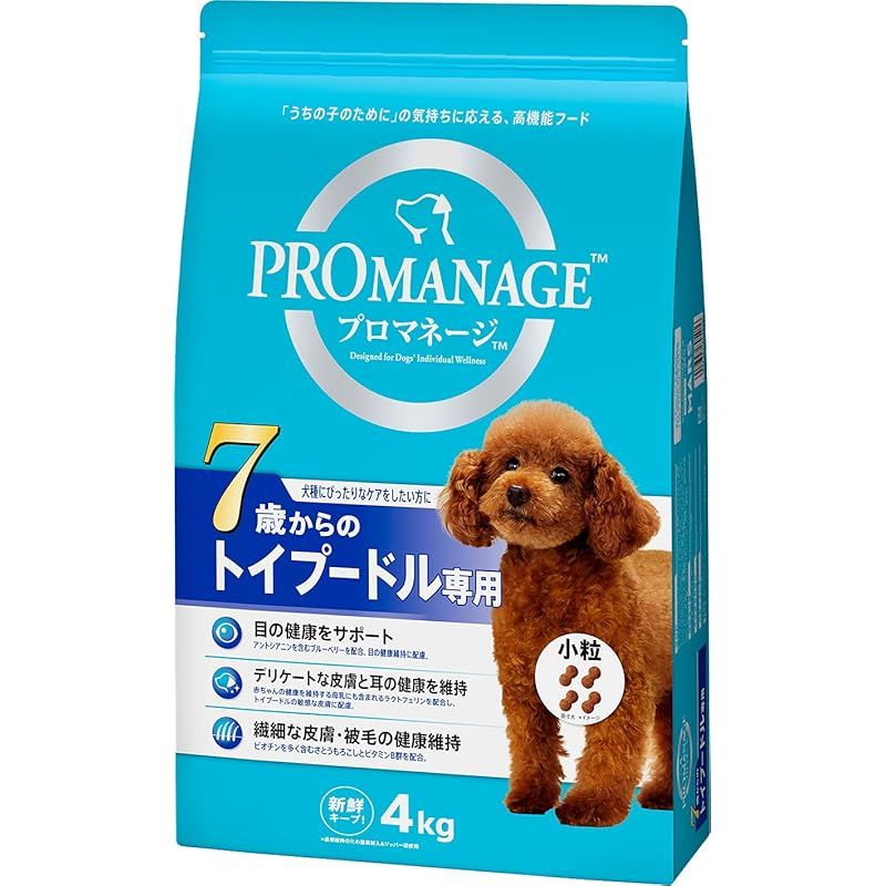 プロマネージ ドッグフード 7歳からのトイプードル専用 シニア犬用 4キログラム (x 1) 0