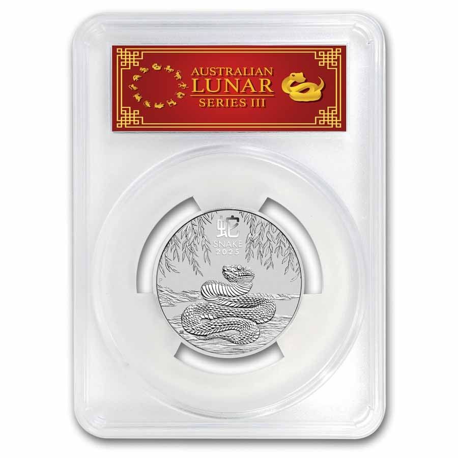 2025 A 2 oz Silver Lunar Snake MS-70 PCGS FS Red Label