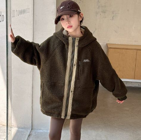 キッズ 子供服 ジャケット アウター 2way アウター コート キッズ 子 男の子 女の子 長袖 ジュニア 子供 ボア ボアコート フード付き 子ども服 防寒 保温 ゆったり 秋 冬 小学生 韓国