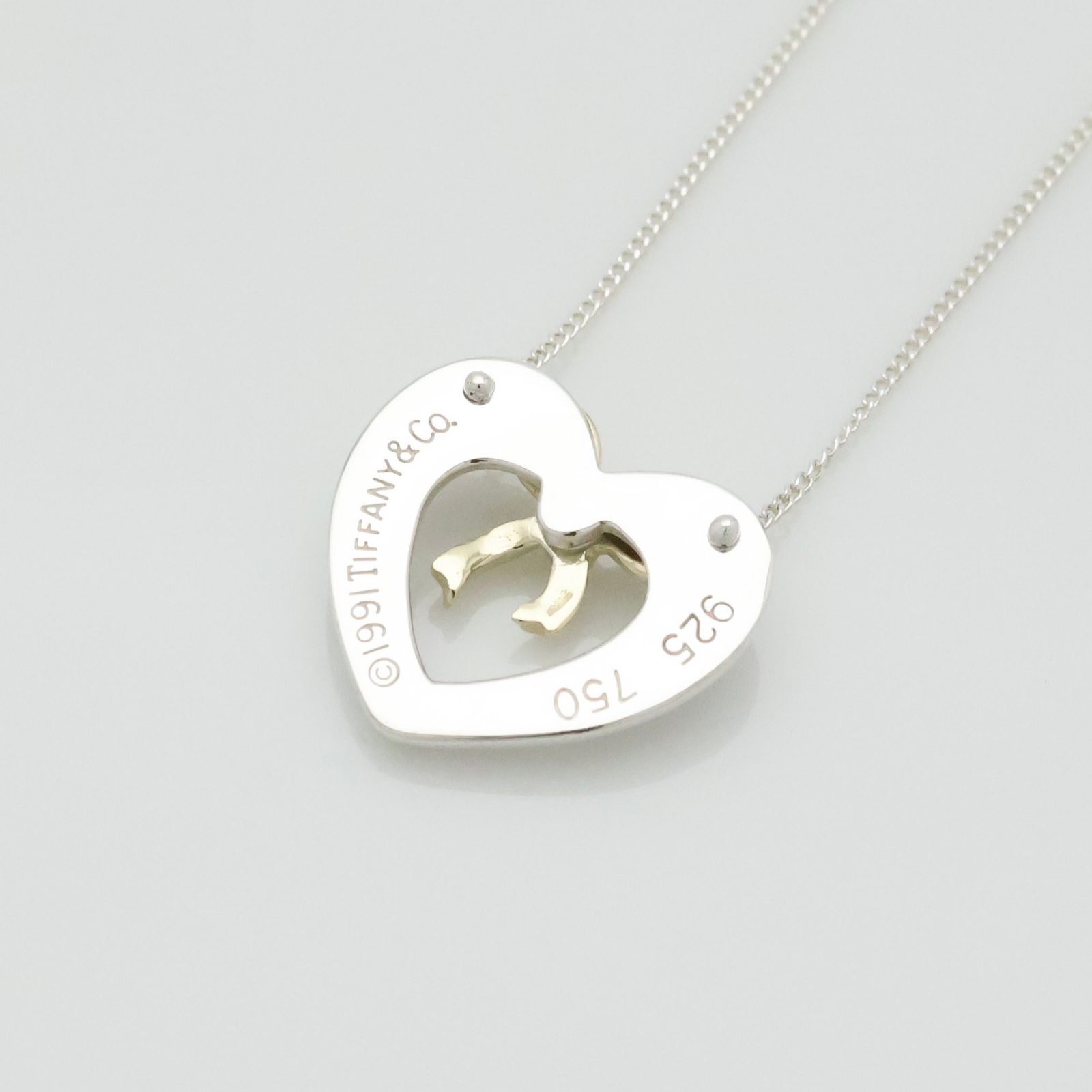 美品】ティファニー TIFFANY&Co. ハート リボン コンビ ネックレス