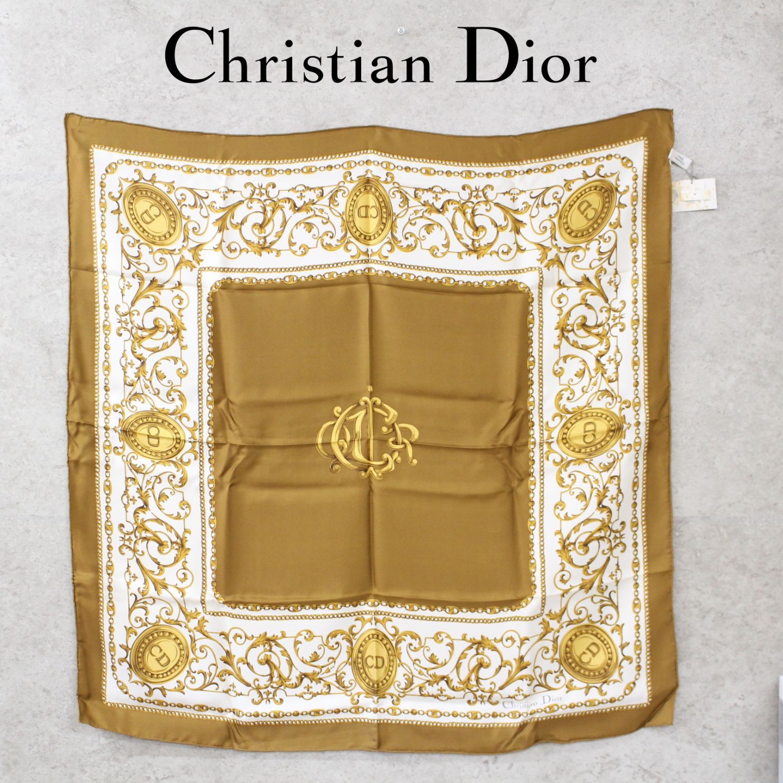 S050)【未使用】Christian Dior 大判スカーフ 絹100% - 【ショップ情報