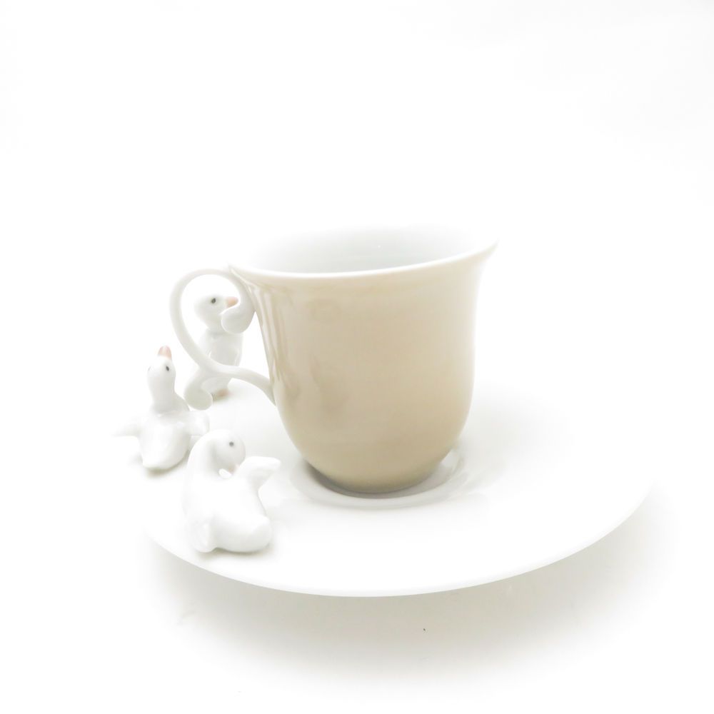 美品 LLADRO リヤドロ アヒル デミタスカップ＆ソーサー あひる 鳥  