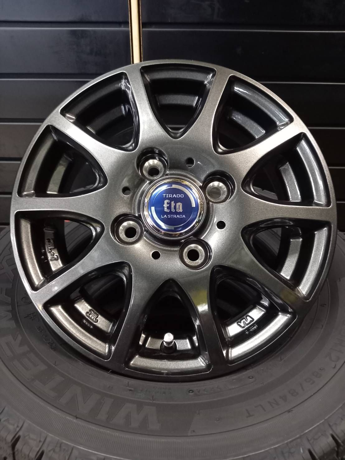 製 ダンロップ WINTER MAXX LV01 145 80R12 86 84 TIRADO ETA スタッドレスタイヤ アルミホイール 4本SET 145R12 8PR 相当