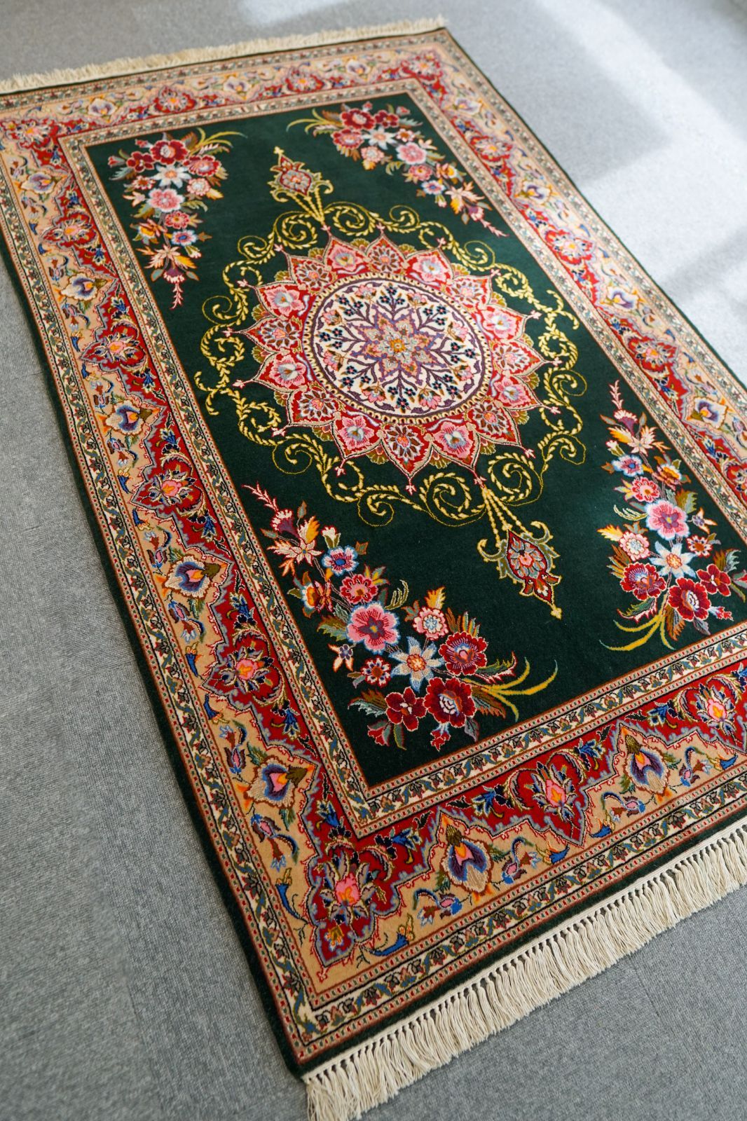 Y3068 ペルシャ絨毯 特大判 308×245 ウール 手織り ペルシャ絨毯