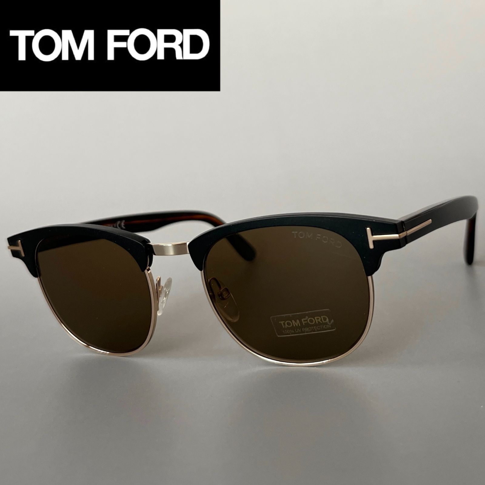 サングラス トムフォード TOM FORD 新品 サーモントブロー マットブラック ゴールド ブラウン 黒 金 ロンハーマン ブロー かっこいい -  メルカリ