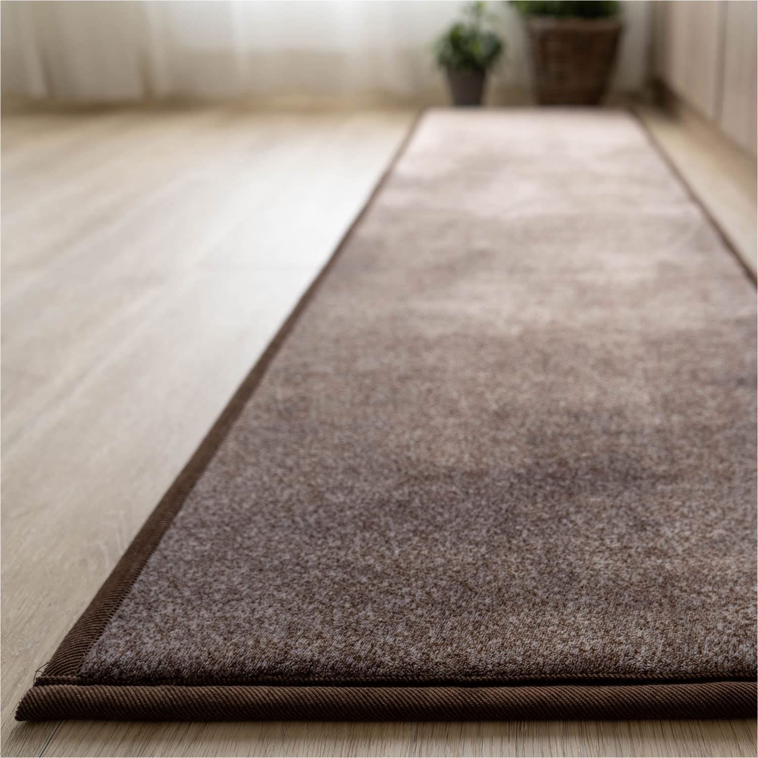 [新品・未使用] サヤンサヤン 抜染 ラグ キュール キッチンマット ロング 滑り止め 45×240 ブラウン