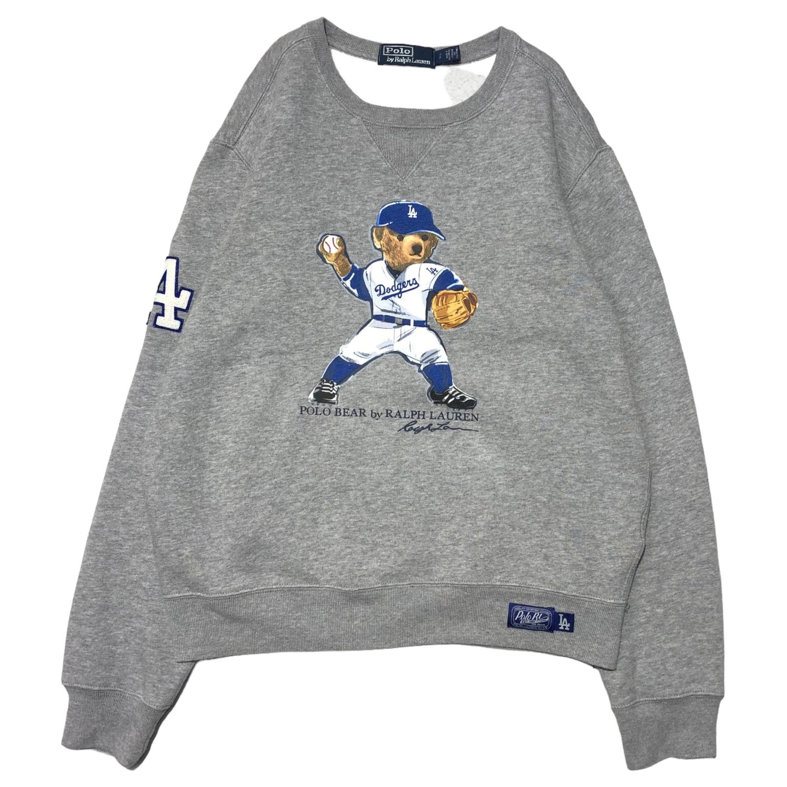 POLO RALPH LAUREN×MLB Dodgers(ポロラルフローレン×ドジャース) MLB polo bear sweatshirt ポロ  ベア ベースボール スウェット S グレー 野球 メジャー 限定 コラボ - メルカリ