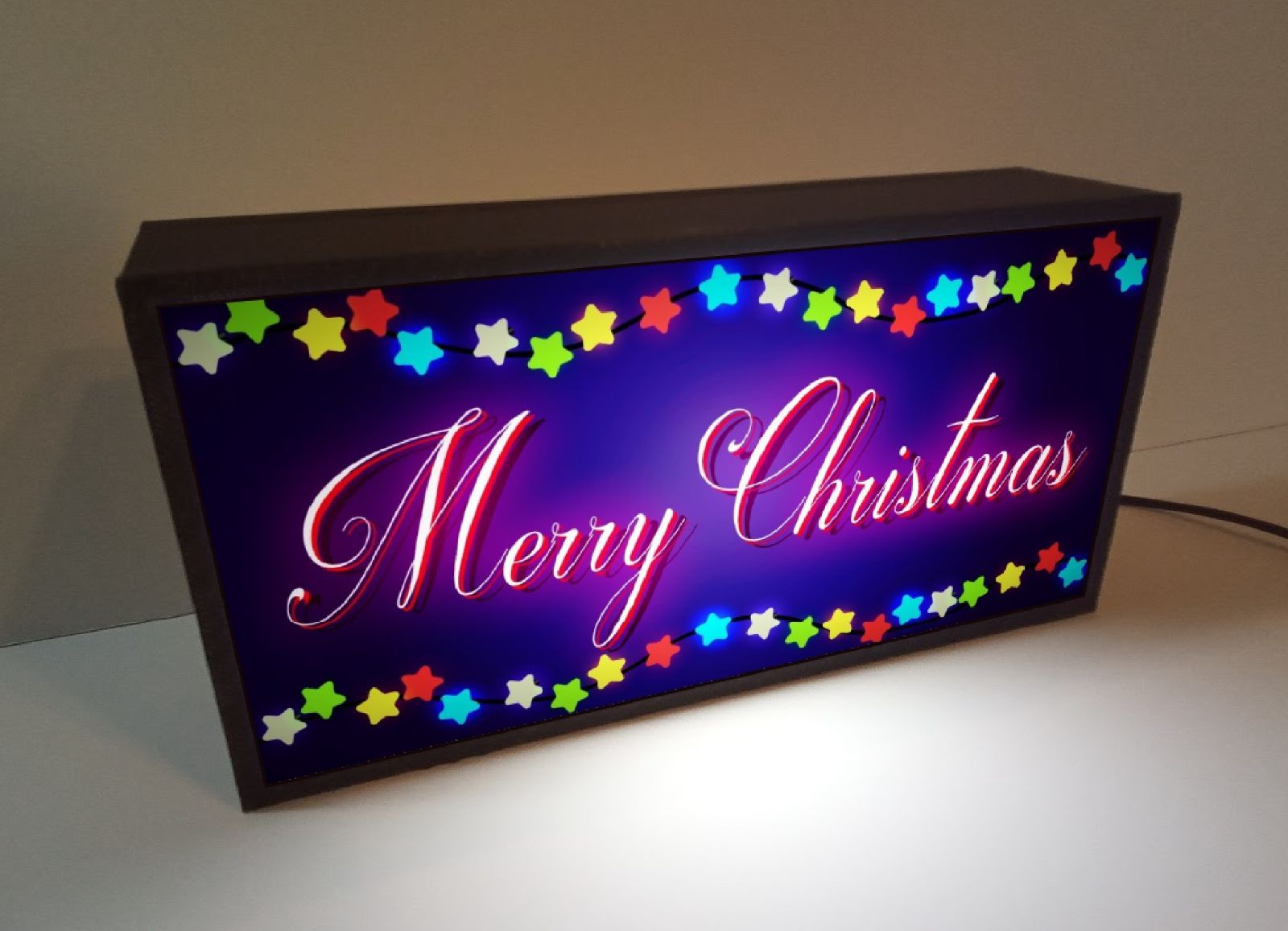 Lサイズ】メリー クリスマス ネオン系 照明 看板 置物 雑貨 ライトBOX
