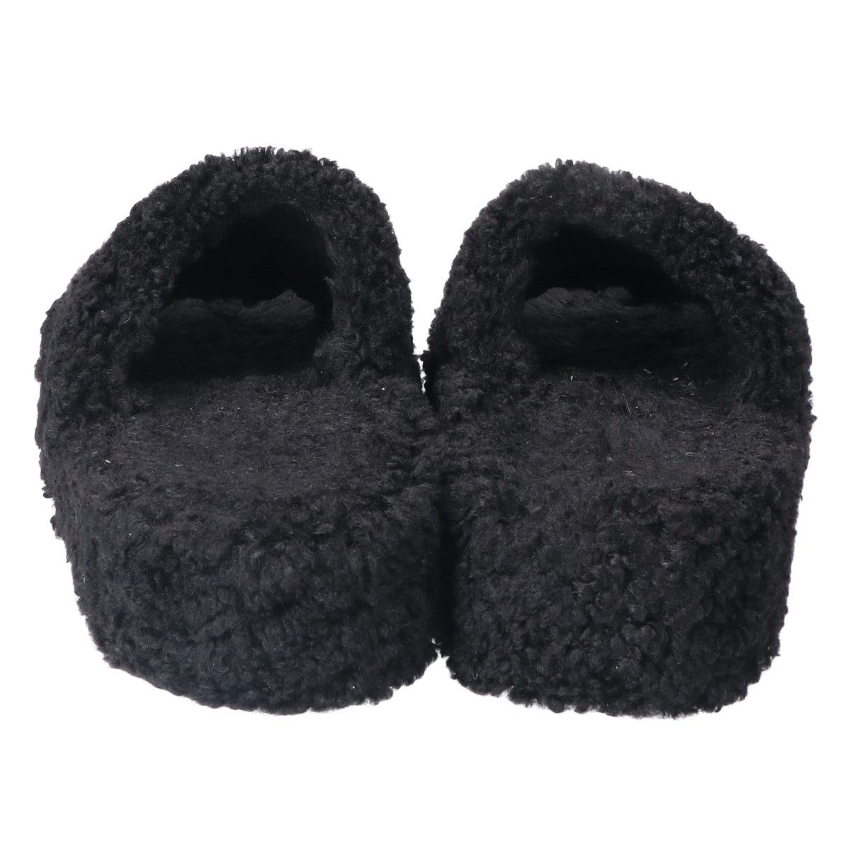 BALENCIAGA バレンシアガ 762826 FURRY ロゴ刺繍入り ファーサンダル  