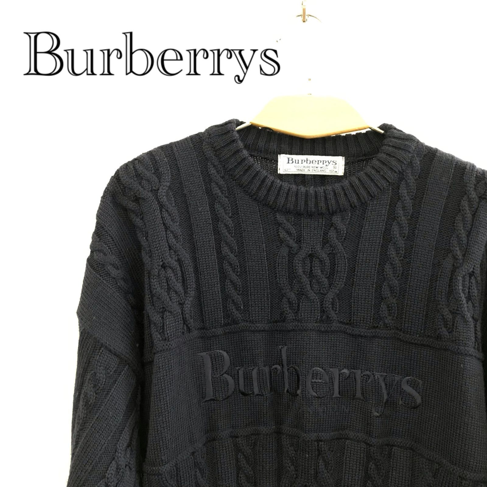 BURBERRY バーバリー ロンドン ロゴ ケーブルニット プルオーバー