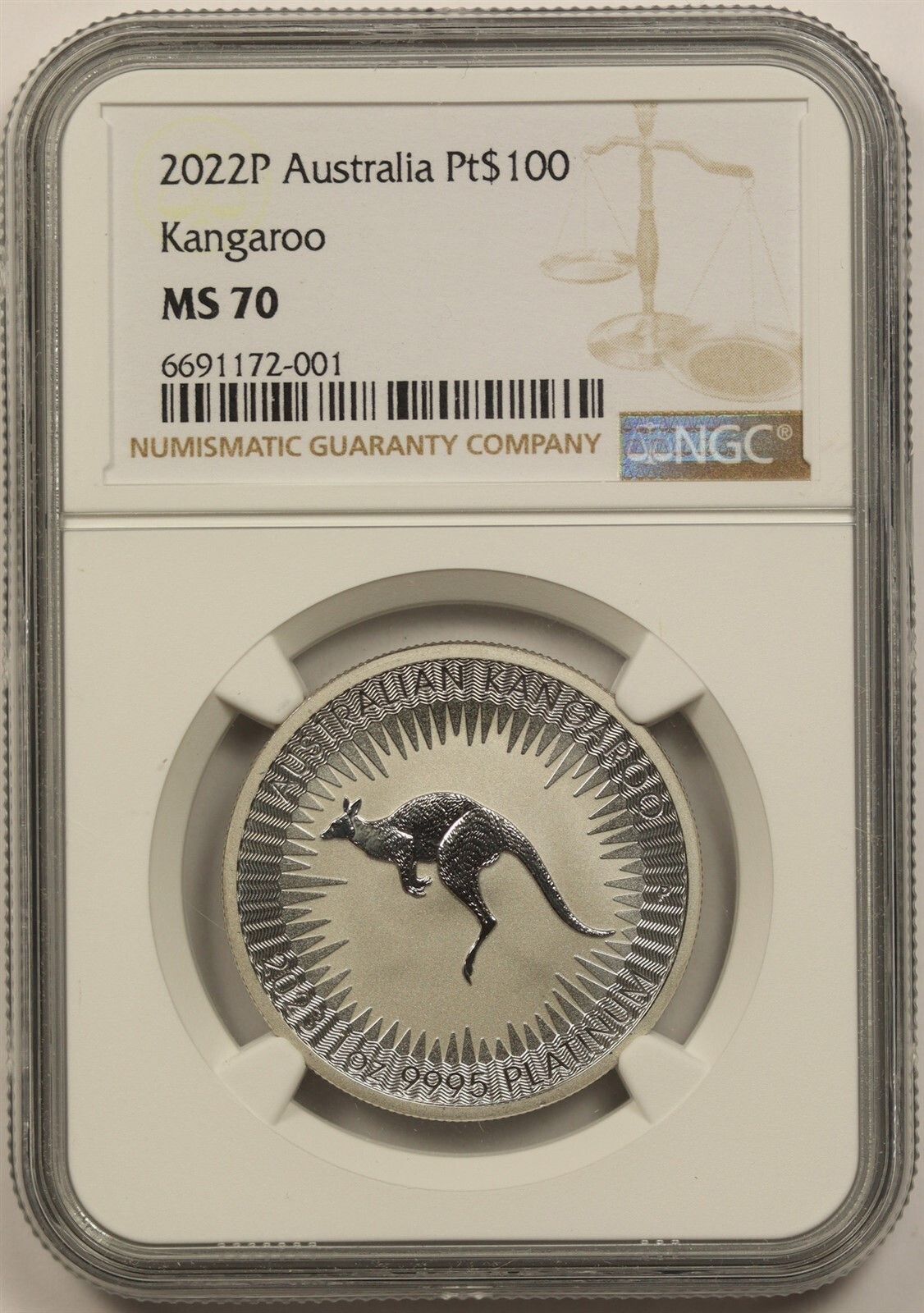2025P Atralia Kangaroo Platinum $100 NGC MS 70 1 oz .9995 Fine