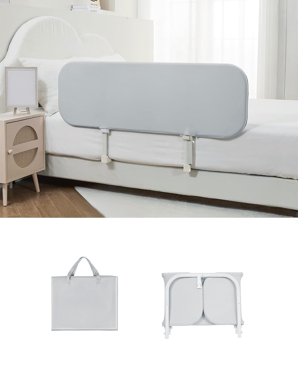 新品 Umimileベッドガード 折たたみ 赤ちゃん 高さ40cm 高さ調整可能 転落防止, image size:1200x1500