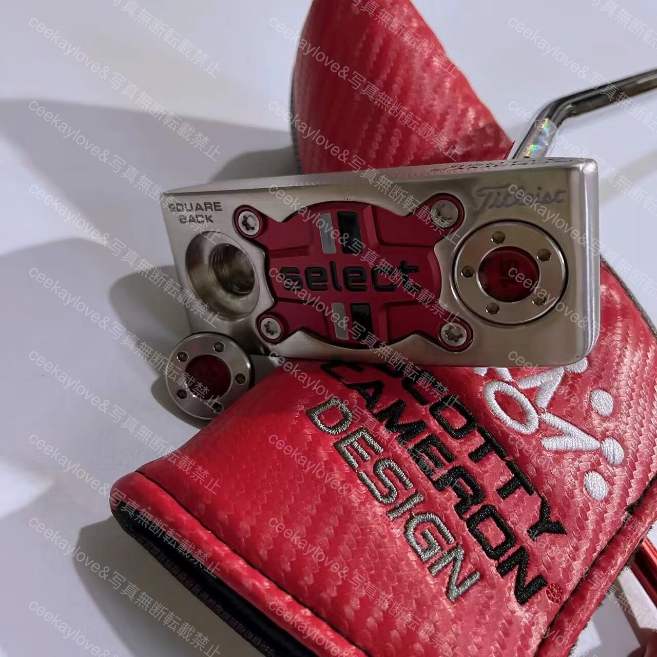 34インチ タイトリスト ゴルフパター SELECT SQUAREBACK 赤