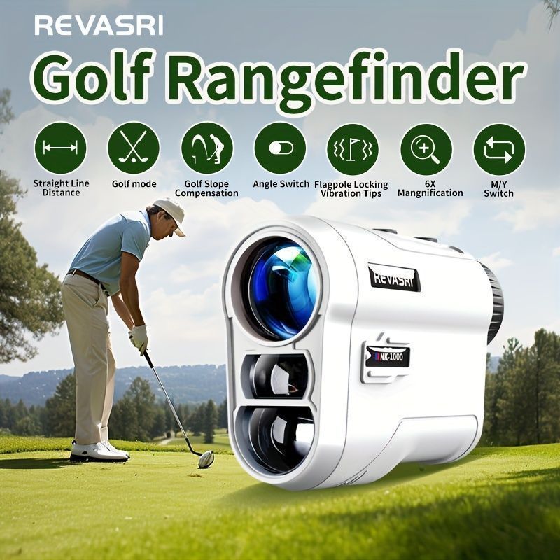 【新品未使用】REVASRI トーナメント法規合法ゴルフ距離計、スロープ＆ピンロック振動付き、914.4メートルレーザー距離測定、USB充電式バッ