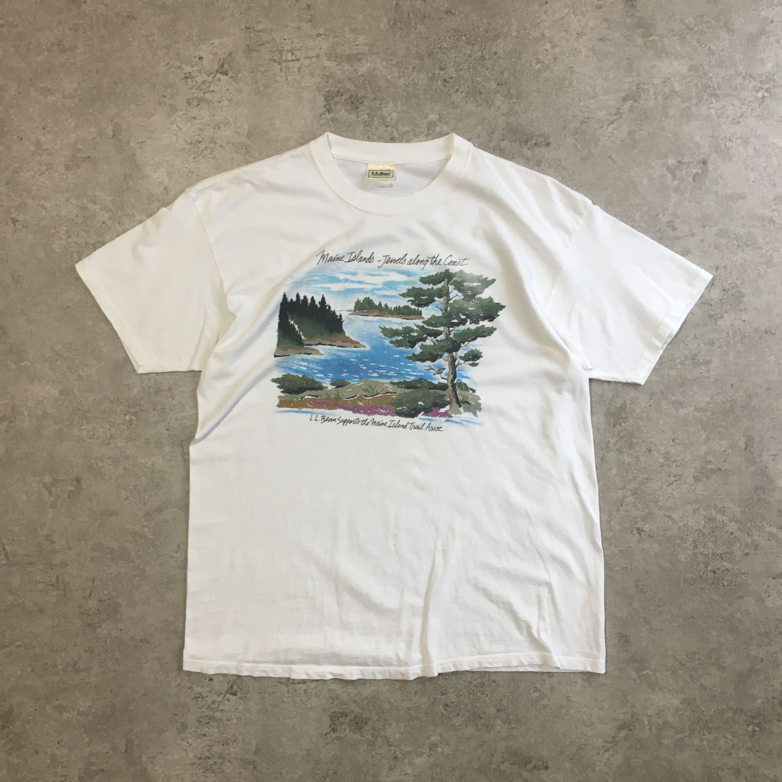 90s L.L.Bean Maine Islands Scenery Printed T-shirt エルエルビーン 