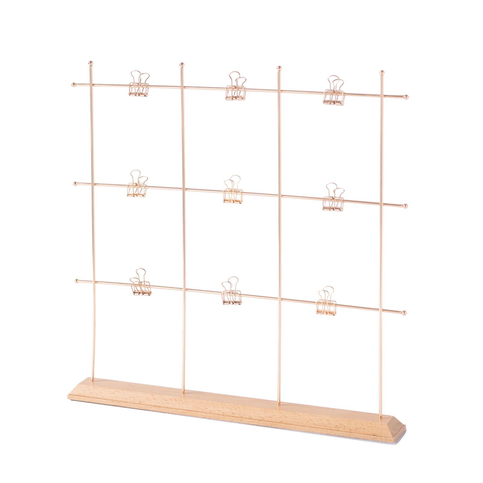 写真立て 北欧風インテリア メモボード 結婚式 自立式ワイヤーボード クリップ10個付き シャンパンゴールド ウェルカムスペース 36x36cm