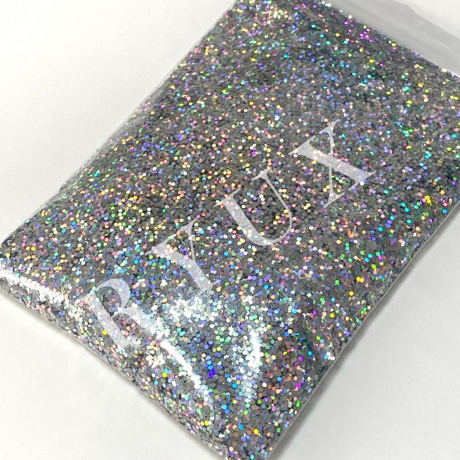 大容量！ラメ グリッター 単色シルバー 1mm 500g 塗装 素材 フレーク glitter-pro ］業務用ラメフレーク ( シルバーB0100 ) 100g ラメ