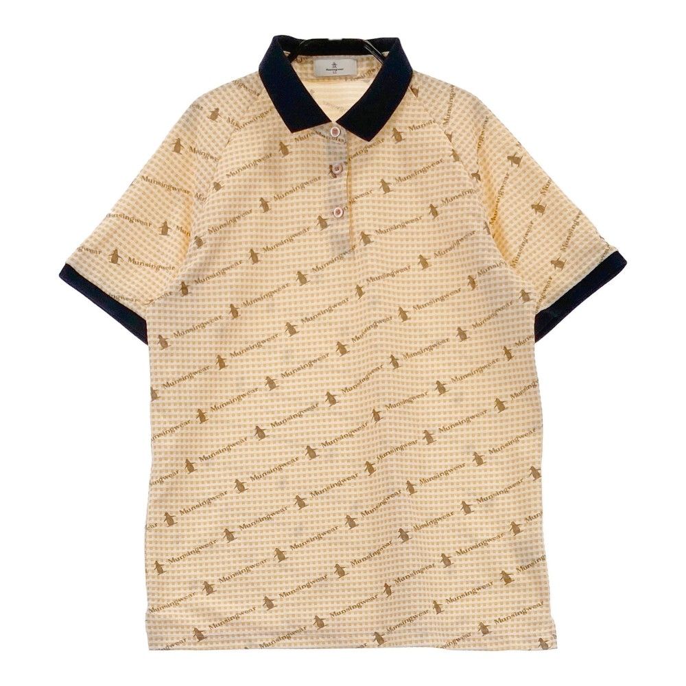 サイズ LL MUNSING WEAR マンシングウェア 2025年モデル 半袖ポロシャツ チェック柄 オレンジ系 240101437013 ゴルフウェア レディース ストスト