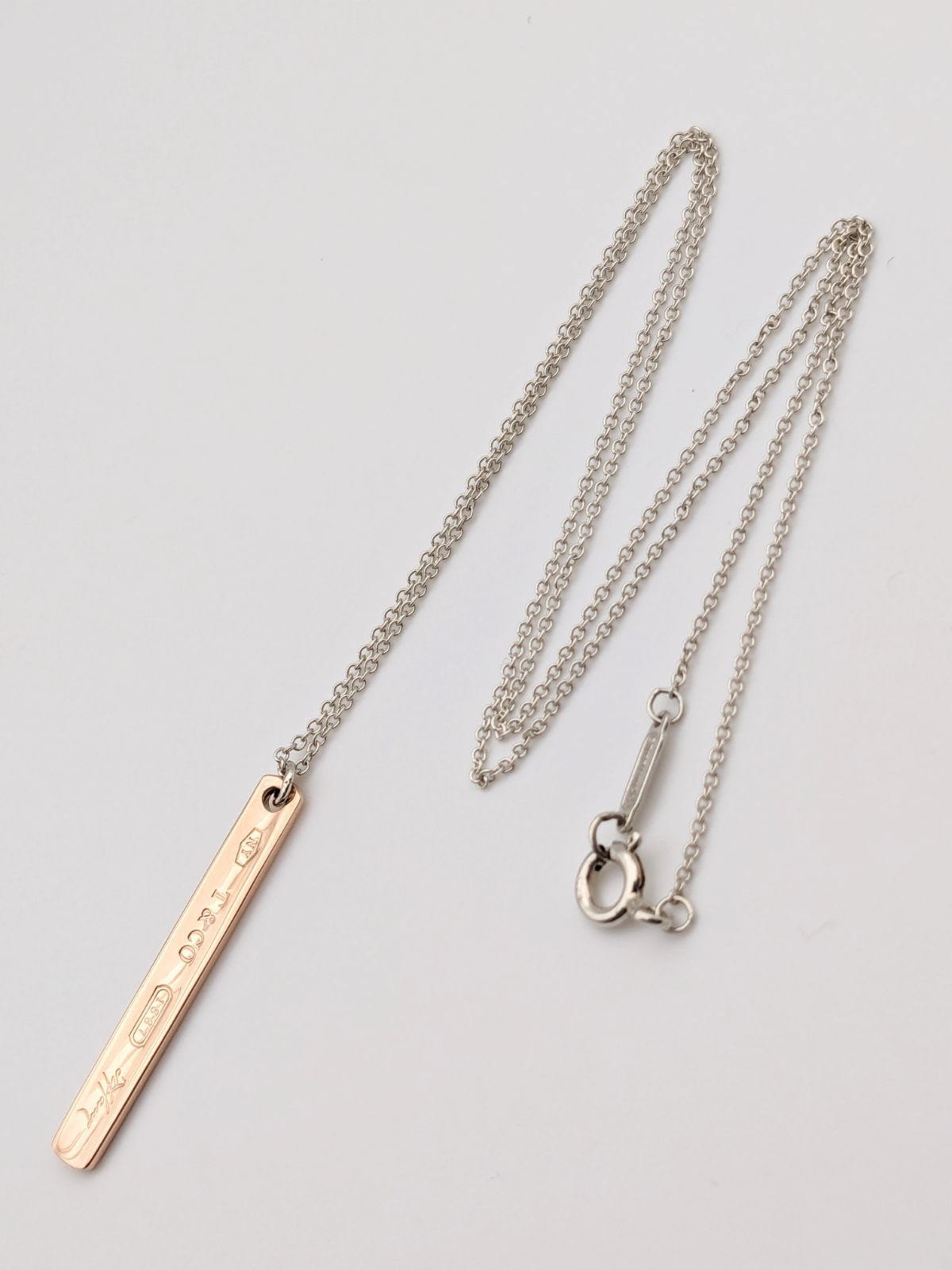 正規品 ティファニー 1837 バー タグ プレート ルベド メタル ネックレス Tiffany & Co. - 正規品 ティファニー 1837 バー タグ プレート