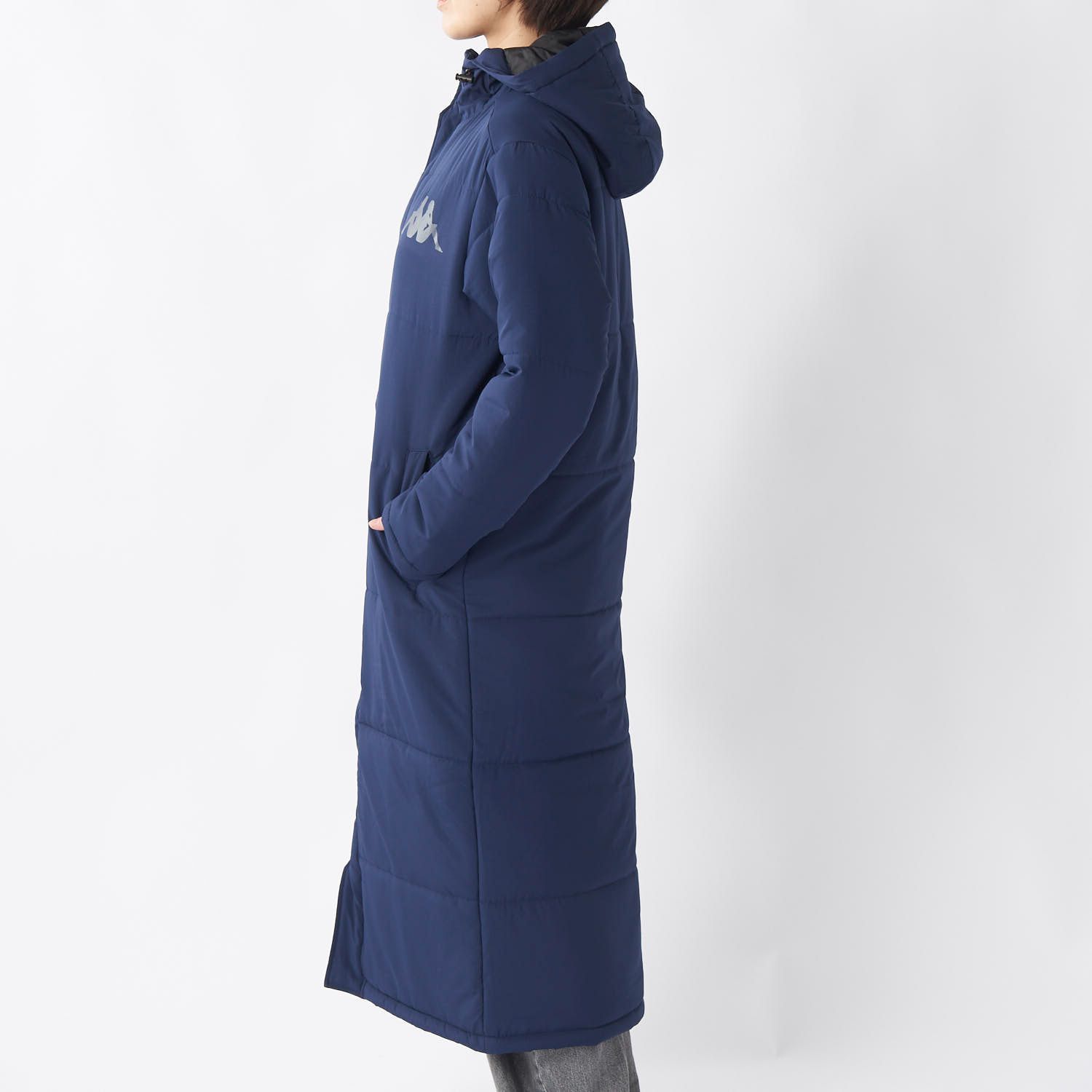 KAPPA ベンチコート ダウンジャケット ネイビー レディース 中綿ロング