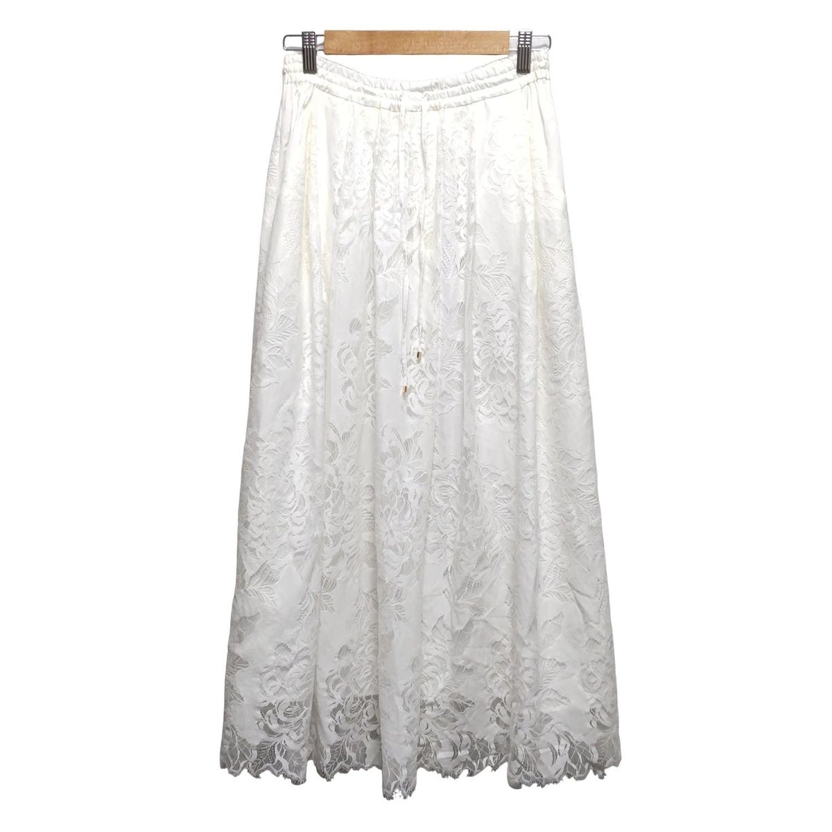 GRACE Class / レース/プリーツロングスカート/38/コットン/WHT/02212 21035-00// Grace Class(グレースクラス) ロングスカート サイズ36 S レディース美