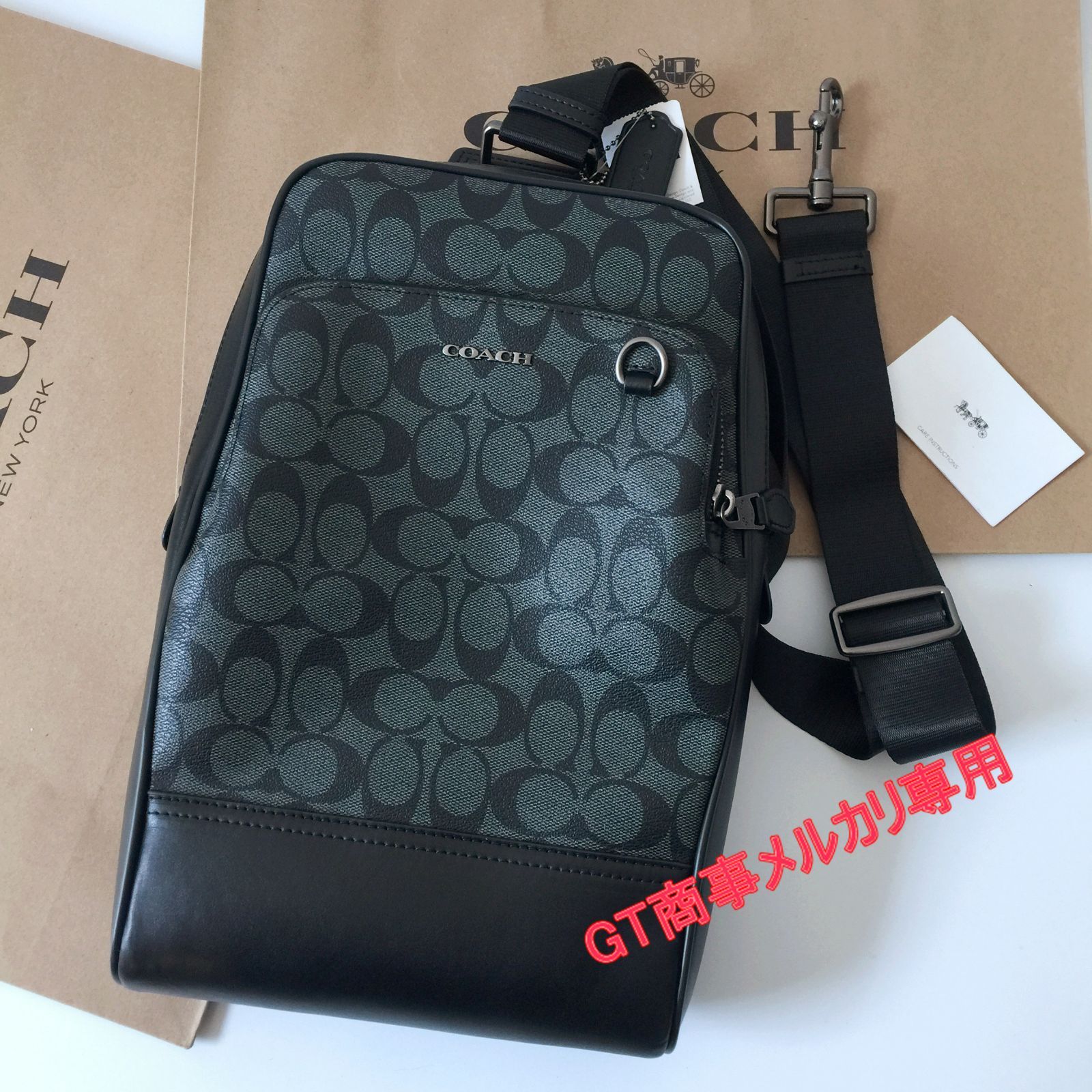 コーチ メンズバッグ F89937 チャコール×ブラック ボディーバッグ コーチ メンズバッグ F89937 チャコール×ブラック ボディーバッグ