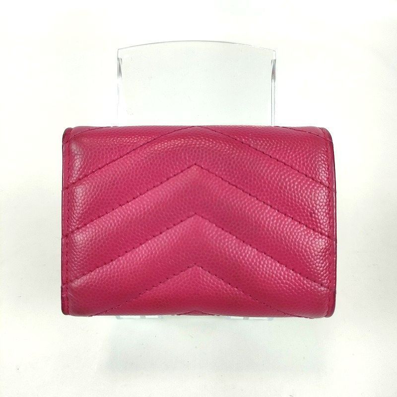 Saint Laurent ピンク 三つ折り財布 SAINT LAURENT サンローラン コンパクト3つ折り財布 ピンクベージュ