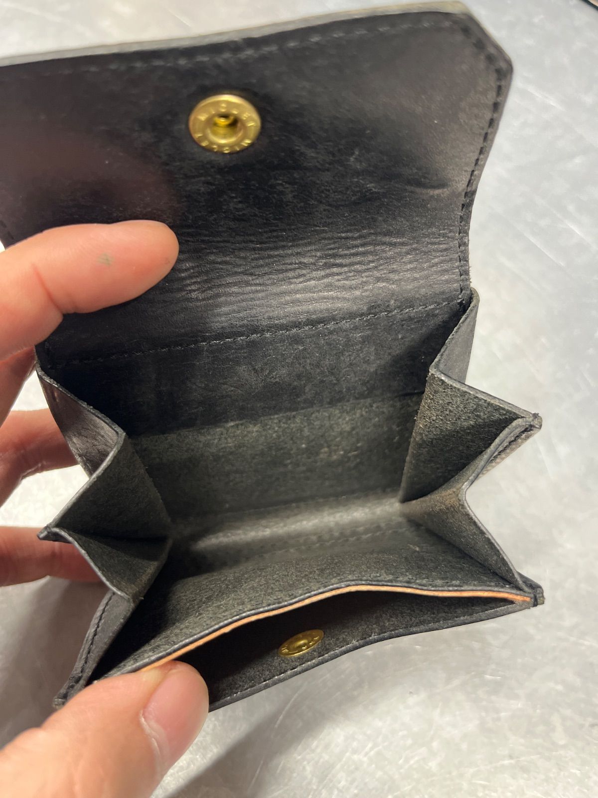 GQ3936◇BEER BELLY : HATCHBACK 二つ折り財布◇黒 美品 ビアベリー