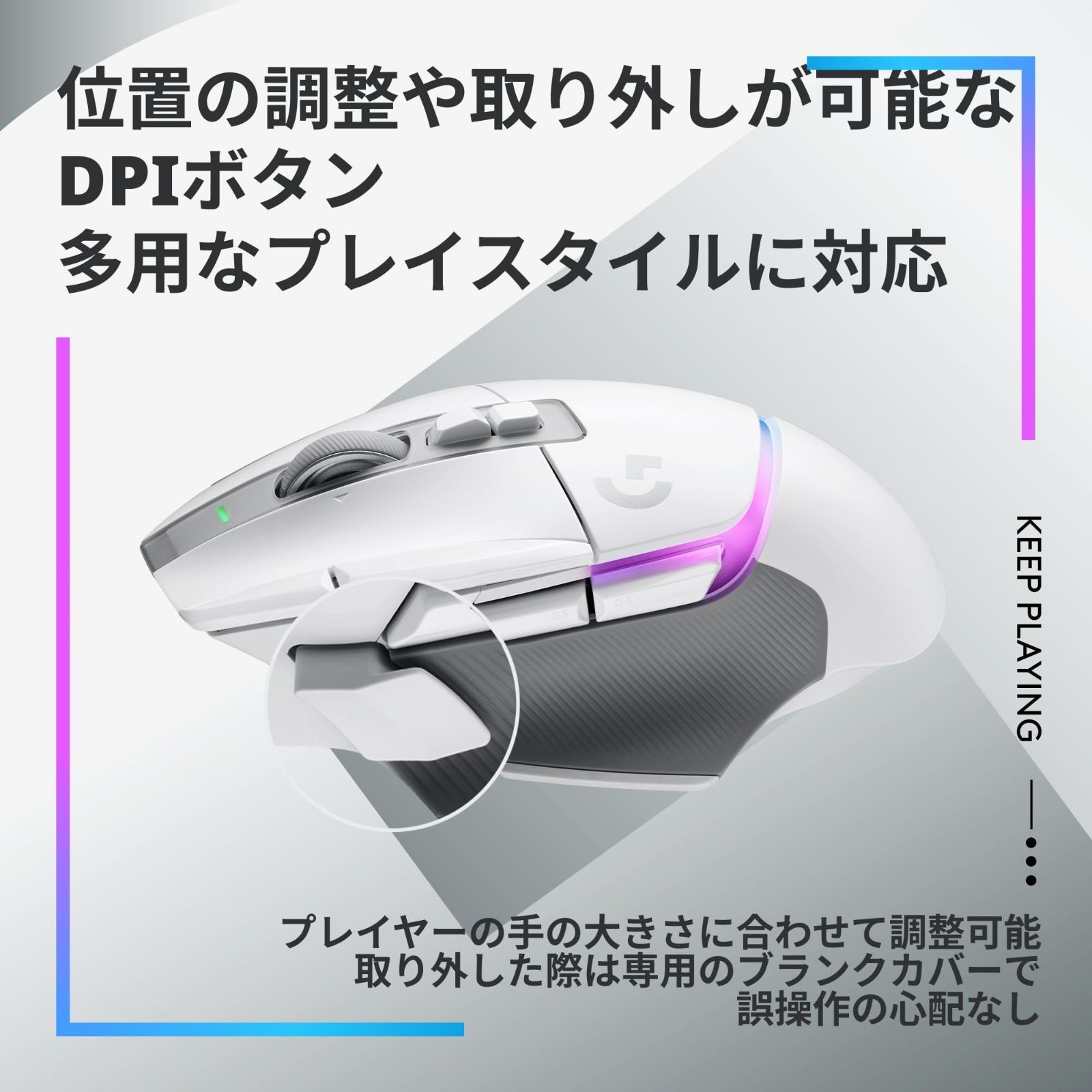 G502XWL-RGBWH LIGHTFORCE ハイブリッドスイッチ マウス HERO 25K ワイヤレス センサー 13個プログラムボタン LIGHTSPEED USB Type-C PLUS 充電 LIGHTSYNC RGB X POWERPLA