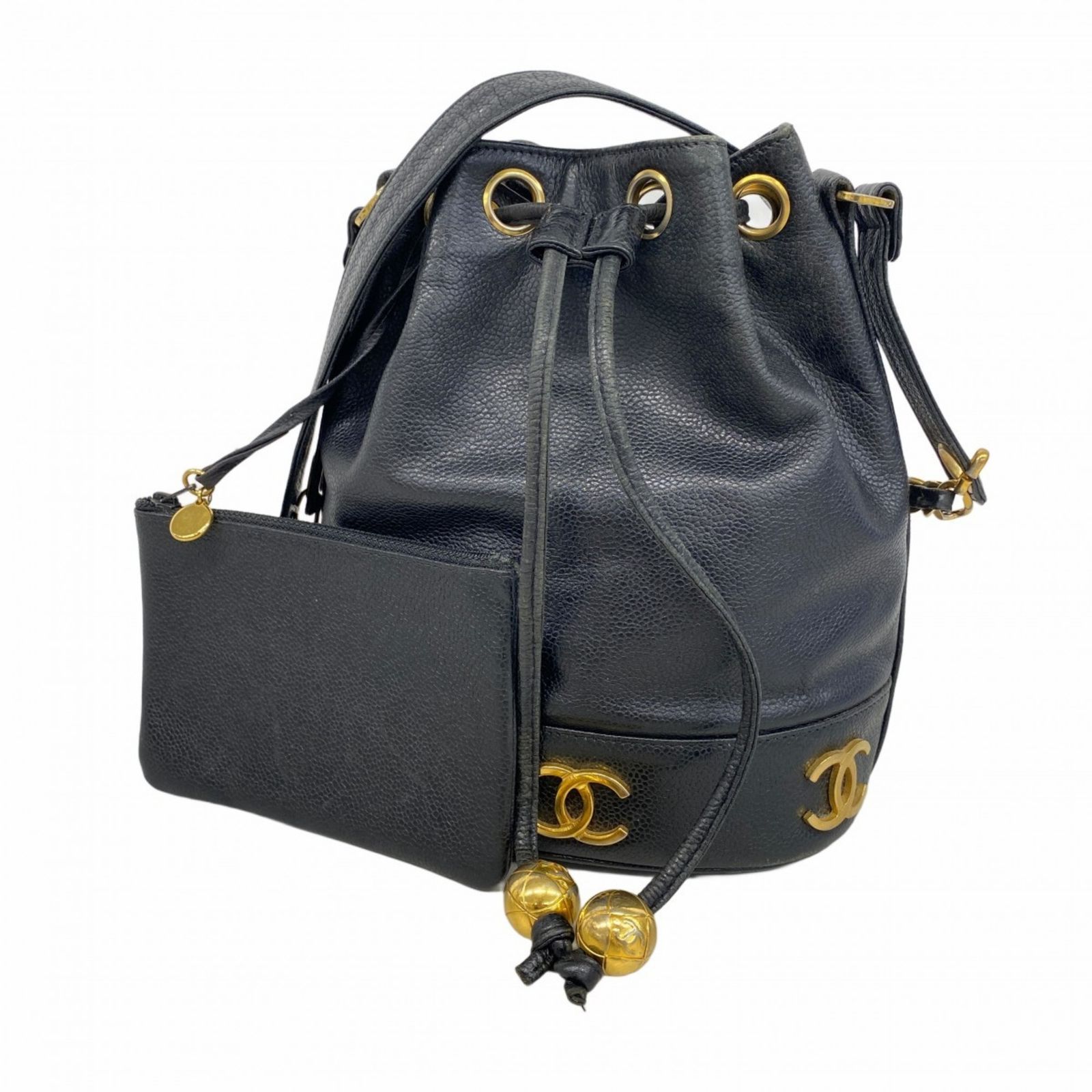 極美品 CHANEL シャネル キャビアスキン チェーン ショルダートリプルココ シャネル(Chanel) シャネル ショルダーバッグ トリプルココ