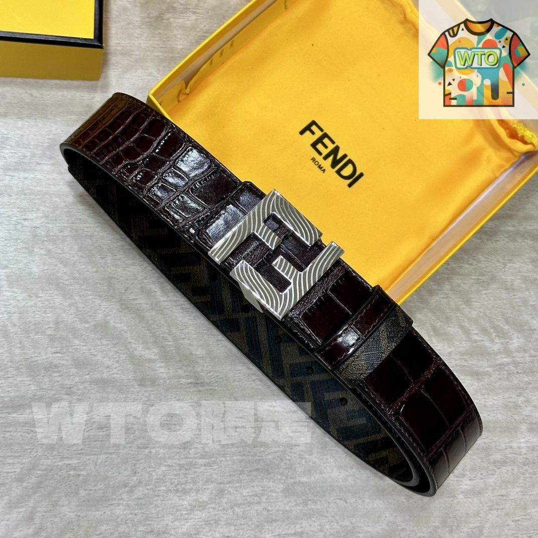 FENDIカジュアルベルト FENDI フェンディ FFベルト 8C0648 ASUP レディース レザー
