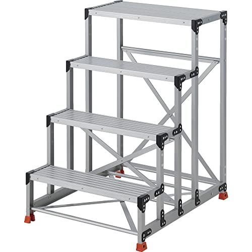 2営業日で発送 TRUSCO トラスコ中山 TRUSCO 作業用踏台 4段 ステップ奥行200 高さ1.2m 天板800X400 TSF4812 8000