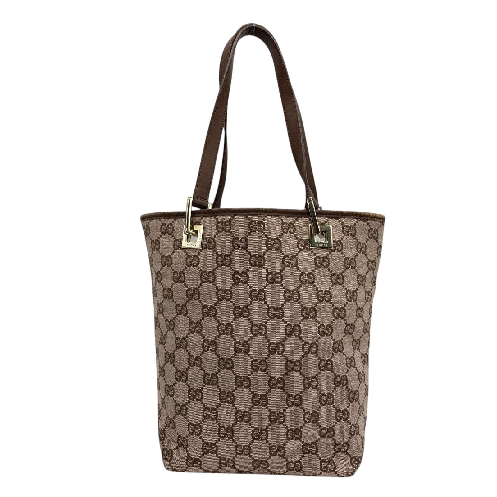 GUCCI グッチ ハンドバッグ GGキャンバス GG柄 ゴールド金具 ブラウン
