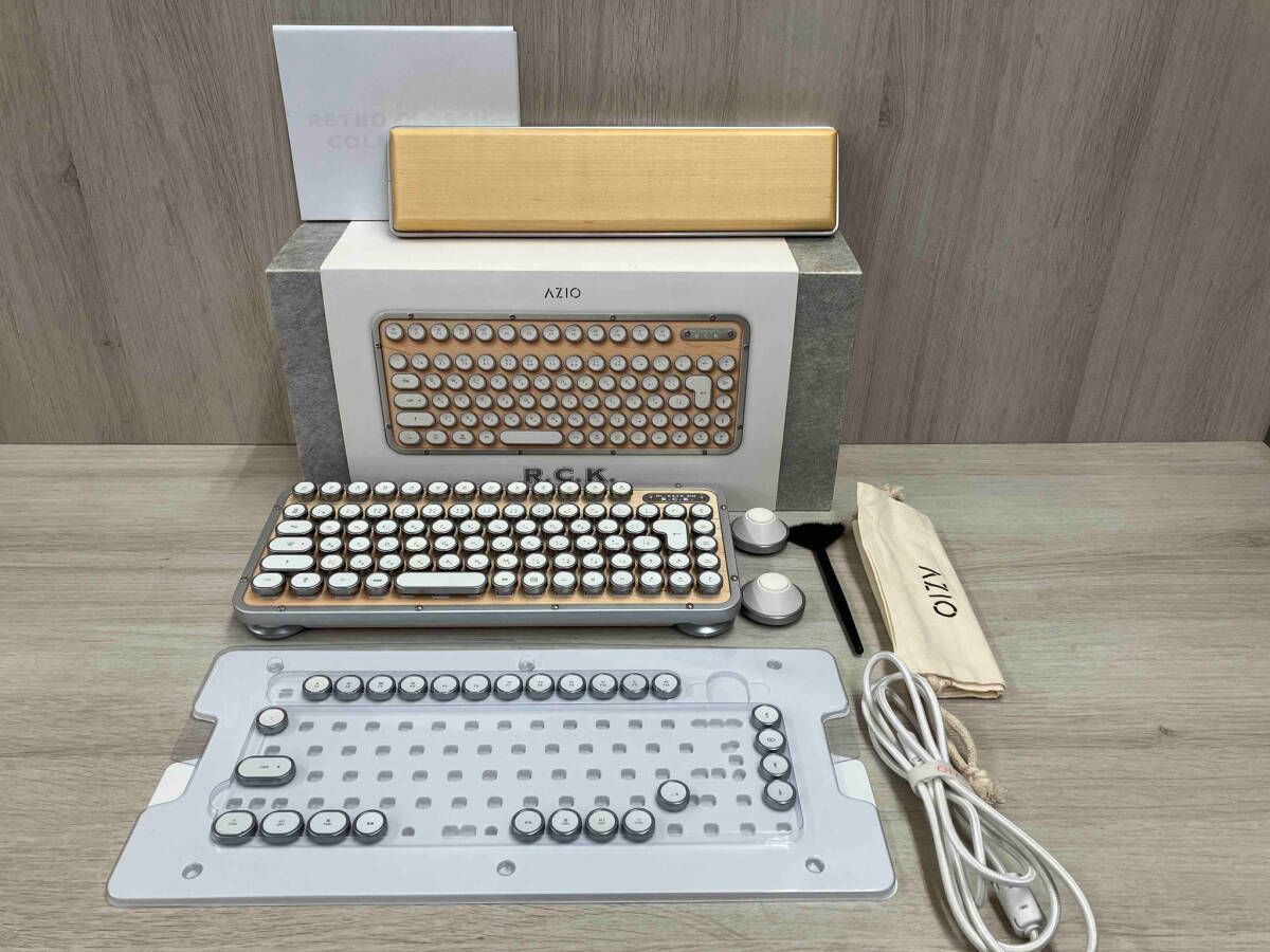 AZIO レトロクラシック コンパクト ワイヤレスキーボード メープル